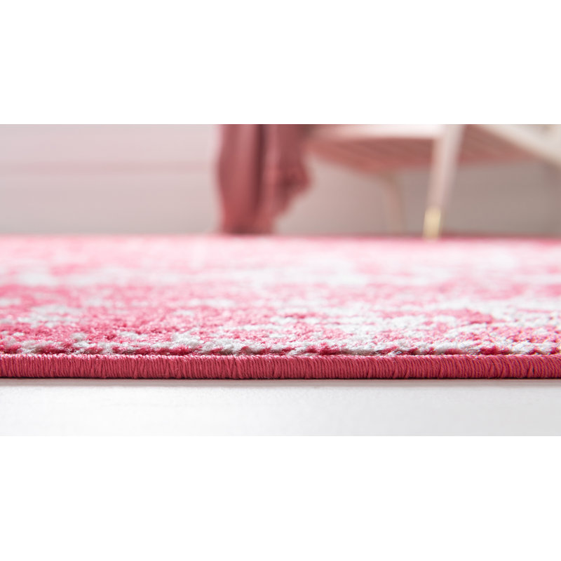 Bungalow Rose Maxence Performance Pink Rug & Reviews Wayfair